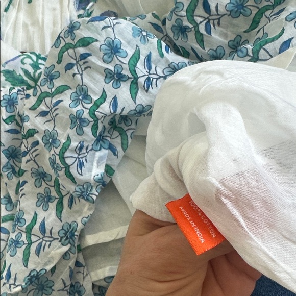 OLIPHANT
Exclusive Blue Floral Balloon Sleeve Short Mini Dress
 Women's Large - Picture 7 of 11